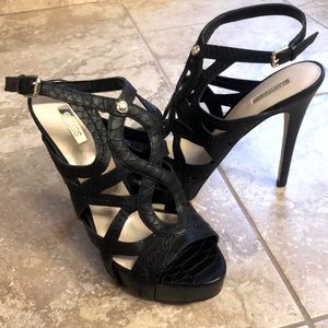 Guess Black Strappy Heels